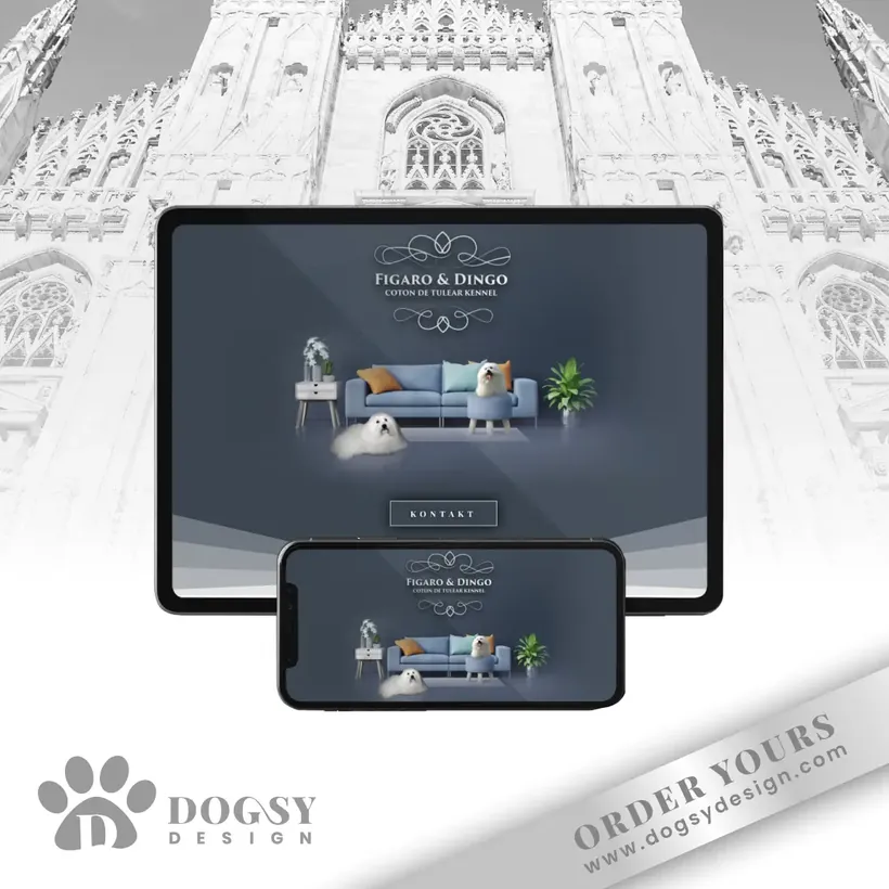 Kennel website on tablet and phone by Dogsy Design